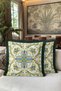 Baroque Italian Motifs Luxury Fringed Pillowcase-Blue Green Gold Color Throw Pillow Cover with Tassels - 6