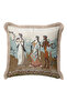 Fringed Pillowcase with Mythological Figure - Ancient Period Bohemian Light Brown Tassel Throw Pillow Cover - 3