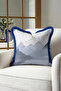 Elegant Mountain Silhouette Fringed Pillowcase - Minimalist Blue Landscape Modern Tufted Throw Pillow Cover - 3