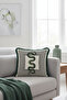 Elegant Green Snake Motif Luxury Fringed Pillowcase-Black Geometric Modern Tufted Throw Pillow Cover