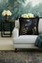 Luxury Art Portrait Fringed Pillowcase - Modern Black Gold Color Tassel Throw Pillow Cover - 5