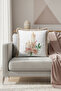 Romantic Candle Flower Arrangement Fringed Pillowcase - Elegant Natural Rustic Beige Tufted Throw Pillow Cover - 3