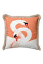 Elegant Swan Figured Fringed Pillowcase - Bohemian Romantic Salmon Beige Tassel Throw Pillow Cover - 4