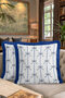 Elegant Bow Motif Fringed Pillowcase - Classic Stylish Blue White Modern Tufted Throw Pillow Cover - 8