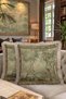 Baroque Vintage Luxury Fringed Pillowcase-Nature Scenery Painting Green Beige Tassel Throw Pillow Cover - 8