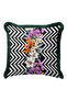 Luxury Geometric Striped Fringe Pillowcase - Tropical Floral Modern Green Tufted Throw Pillow Cover - 5