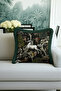 Luxury Fringed Pillowcase with Mythological Figure-Green Black Fantastic Classic Tassels Throw Pillow Case - 3