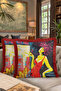 Artistic Elegance Women Figured Fringed Pillowcase - Avant-Garde Painting Red Tassel Throw Pillow Cover - 8