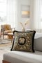 Timeless Indian Motif Luxury Fringed Pillowcase-Ethnic Black Gold Color Tassel Throw Pillow Cover - 5