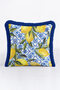 Mediterranean Lemon Fringed Pillowcase - Vibrant Blue White Italian Style Tassel Throw Pillow Cover - 3