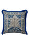 Luxury Leopard Figured Fringed Pillowcase - Elegant Bohemian Gray Navy Blue Tassel Throw Pillow Cover - 5