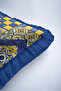 Mediterranean-Inspired Fringed Pillowcase-Ethnic Blue and Yellow Tassel Throw Pillow Cover Without Motifs - 7