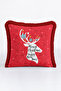 New Year's Moose Fringed Pillowcase - New Year Themed Red Modern Tassel Throw Pillow Cover - 4