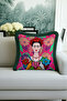 Tropical Floral Colorful Fringe Pillowcase - Mexican Pattern Boho Green Tassel Throw Pillow Cover - 5