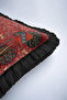 Medieval Tapestry Elegance Fringed Pillowcase - Artistic Gothic Red Black Tassel Throw Pillow Cover - 7