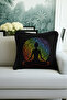 Chakra Energy Fringed Pillowcase - Meditation Themed Bohemian Black Tassel Throw Pillow Cover - 5