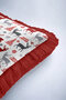 Winter Themed Deer Fringed Pillowcase - Christmas Celebration Modern Red Gray Tassel Throw Pillow Cover - 7