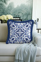 Baroque Luxury Fringed Pillowcase - Classic Blue Mediterranean Scandinavian Tufted Throw Pillow Cover - 4