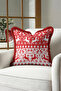 Nordic Deer Figured Fringed Pillowcase - Winter Themed Modern Red and White Tassel Throw Pillow Cover - 5