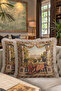 French Palace Motifs Fringed Pillowcase-Antique Baroque Rustic Cream Tufted Throw Pillow Cover - 8