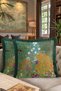 Artistic Flower Garden Luxury Fringed Pillowcase-Colorful Spring Green Bohemian Tassels Throw Pillow Cover - 8