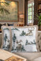 Winter Scenery Fringed Pillowcase - Christmas Rustic Gray Beige Tassel Throw Pillow Cover - 8
