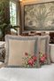 Vintage Floral Cream Fringed Pillowcase - Retro Rose Motif Beige Tassel Throw Pillow Cover - 6