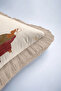 Mythological Figure Fringed Pillowcase - Classic Ancient Themed Retro Burgundy Beige Tassel Throw Pillow Cover - 7