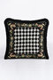 Harlequin Fringed Pillowcase - Peacock Themed Vintage Black Gold Color Tassel Throw Pillow Cover - 4