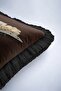 Society Dogs Luxury Fringed Pillowcase-Dog Portrait Retro Brown Black Throw Pillow Case with Tassels - 7