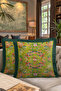 Baroque Floral Bird Motif Luxury Fringed Pillowcase-Flower Garden Pattern Tufted Throw Pillow Cover - 8