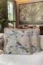 Elegant Floral Bird Luxury Fringed Pillowcase-Branch Motif Pastel Country Beige Tufted Throw Pillow Cover - 6