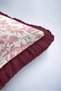 Elegant Floral Pagoda Fringed Pillowcase - Asian-Inspired Eclectic Burgundy Tassel Throw Pillow Cover - 7