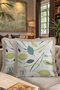 Natural Leaf Motif Luxury Fringed Pillowcase-Chic Green Blue Nordic Beige Tufted Throw Pillow Cover - 8
