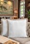 Elegant Luxury Fringed Pillowcase - Minimalist Modern Beige Edged Tufted Throw Pillow Cover - 8