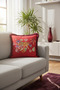 Exotic Tiger Pattern Fringed Pillowcase - Luxury Natural Bohemian Burgundy Tassel Throw Pillow Cover - 2