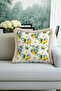 Lemon Garden Fringed Pillowcase - Mediterranean Breeze Modern Green Yellow Tassel Throw Pillow Cover - 5