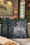 Avangard Nature View Fringed Pillowcase - Forest Themed Green Tassel Throw Pillow Cover with Bird Motif - 8