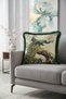 Eye-Catching Peacock Luxury Fringed Pillowcase-Emerald Peacock in the Garden Bohemian Tassel Throw Pillow Cover - 2