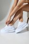 White Women's Glitter Detailed Casual Sneaker Shoes - Stylish High Sole - with Color Options - 8