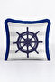 Nautical Marine Fringed Pillowcase - Sailor Style Navy Blue White Marine Tassel Throw Pillow Cover - 2