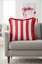 Striped Red Fringed Pillowcase - Vibrant Retro Style Red and White Tassel Throw Pillow Cover - 3