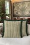 Elegant Striped Horse Motif Fringed Pillowcase-Classic Vintage Green Edged Tassel Throw Pillow Cover - 6