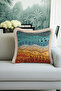Ethnic Style Fringed Pillowcase - Bohemian Tribal Turquoise Orange Tassel Throw Pillow Cover - 2