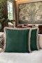 Emerald Sparkle Fringed Pillowcase - Retro Elegant Green Beige Tassel Throw Pillow Cover - 6