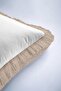 Elegant Luxury Fringed Pillowcase - Minimalist Modern Beige Edged Tufted Throw Pillow Cover - 7