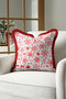 Luxury Snowflake Fringed Pillowcase - Christmas Themed Red White Modern Tassel Throw Pillow Cover - 3