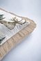 Winter Scenery Fringed Pillowcase - Christmas Rustic Gray Beige Tassel Throw Pillow Cover - 7