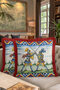 Medieval Knight Scene Fringed Pillowcase-Retro Blue Yellow Red Tassels Throw Pillow Cover - 8