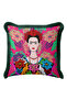 Tropical Floral Colorful Fringe Pillowcase - Mexican Pattern Boho Green Tassel Throw Pillow Cover - 4